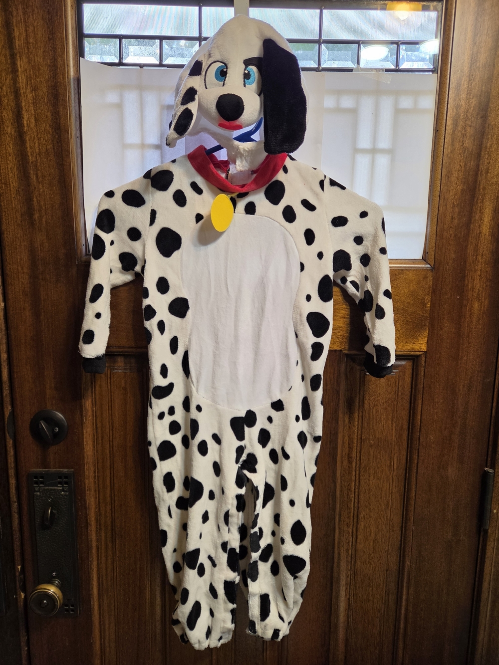 Dalmatian Puppy Kids Costume - Plush Hooded Jumpsuit, 3T hood jumpsuit, dog bone